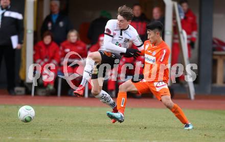 Fussball Tipico Bundesliga. RZ Pellets WAC gegen FK Austria Wien. Florian Flecker, (WAC), Jinhyun Lee (Wien). Wolfsberg, am 26.11.2017.
Foto: Kuess

---
pressefotos, pressefotografie, kuess, qs, qspictures, sport, bild, bilder, bilddatenbank