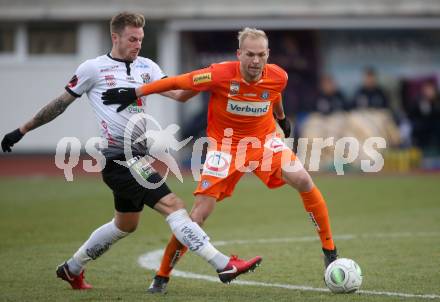 Fussball Tipico Bundesliga. RZ Pellets WAC gegen FK Austria Wien. Michael Sollbauer, (WAC), Raphael Holzhauser (Wien). Wolfsberg, am 26.11.2017.
Foto: Kuess

---
pressefotos, pressefotografie, kuess, qs, qspictures, sport, bild, bilder, bilddatenbank
