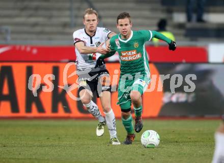 Fussball Tipico Bundesliga. RZ Pellets WAC gegen Rapid Wien. Christoph Rabitsch, (WAC), Louis Schaub  (Rapid). Wolfsberg, am 2.12.2017.
Foto: Kuess

---
pressefotos, pressefotografie, kuess, qs, qspictures, sport, bild, bilder, bilddatenbank