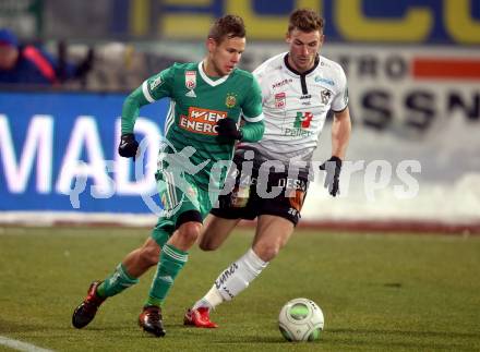 Fussball Tipico Bundesliga. RZ Pellets WAC gegen Rapid Wien. Michael Sollbauer,  (WAC), Louis Schaub (Rapid). Wolfsberg, am 2.12.2017.
Foto: Kuess

---
pressefotos, pressefotografie, kuess, qs, qspictures, sport, bild, bilder, bilddatenbank