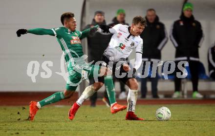 Fussball Tipico Bundesliga. RZ Pellets WAC gegen Rapid Wien. Christopher Wernitznig,  (WAC), Joelinton Cassio Apolinaro De Lira (Rapid). Wolfsberg, am 2.12.2017.
Foto: Kuess

---
pressefotos, pressefotografie, kuess, qs, qspictures, sport, bild, bilder, bilddatenbank