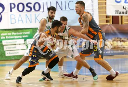 Basketball  ABL Cup 17/18 . KOS Celovec gegen Klosterneuburg Dukes. Christian Erschen, Marin Sliskovic (KOS Celovec), Oguz Timur Kilic, Timur Bas (Klosterneuburg Dukes). Klagenfurt, am 1.12.2017.
Foto: Kuess

---
pressefotos, pressefotografie, kuess, qs, qspictures, sport, bild, bilder, bilddatenbank