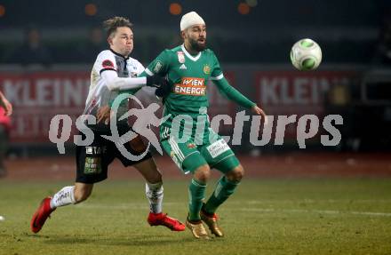 Fussball Tipico Bundesliga. RZ Pellets WAC gegen Rapid Wien. Florian Flecker,  (WAC), Lucas Galvao Da Costa Souza (Rapid). Wolfsberg, am 2.12.2017.
Foto: Kuess

---
pressefotos, pressefotografie, kuess, qs, qspictures, sport, bild, bilder, bilddatenbank