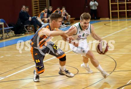 Basketball  ABL Cup 17/18 . KOS Celovec gegen Klosterneuburg Dukes. Ziga Erculj, (KOS Celovec),  Valentin Bauer  (Klosterneuburg Dukes). Klagenfurt, am 1.12.2017.
Foto: Kuess

---
pressefotos, pressefotografie, kuess, qs, qspictures, sport, bild, bilder, bilddatenbank