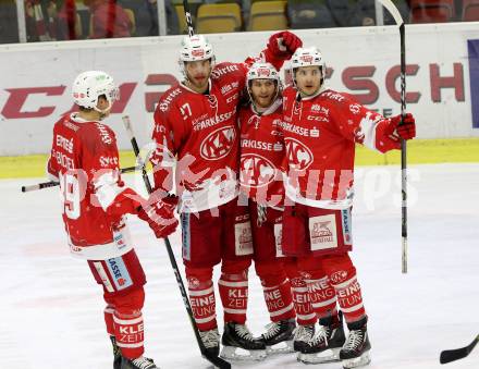 EBEL. Eishockey Bundesliga. KAC gegen 	Fehervar AV 19. Torjubel (KAC). Klagenfurt, am 3.12.2017.
Foto: Kuess

---
pressefotos, pressefotografie, kuess, qs, qspictures, sport, bild, bilder, bilddatenbank