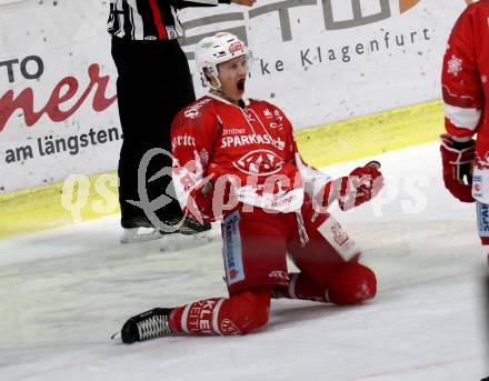 EBEL. Eishockey Bundesliga. KAC gegen 	Fehervar AV 19. Torjubel Marco Richter (KAC). Klagenfurt, am 3.12.2017.
Foto: Kuess

---
pressefotos, pressefotografie, kuess, qs, qspictures, sport, bild, bilder, bilddatenbank