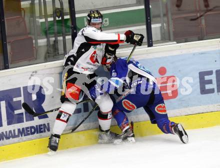 EBEL. Eishockey Bundesliga. EC VSV gegen HC Orli Znojmo. Nico Brunner, (VSV), Tomas Pastor  (Znojmo). Villach, am 10.12.2017.
Foto: Kuess 


---
pressefotos, pressefotografie, kuess, qs, qspictures, sport, bild, bilder, bilddatenbank