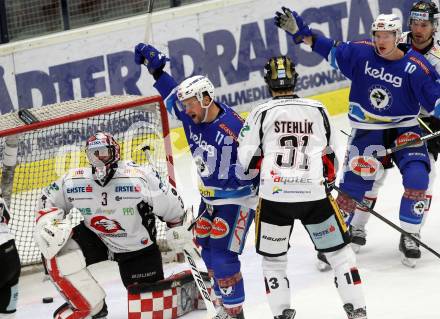EBEL. Eishockey Bundesliga. EC VSV gegen HC Orli Znojmo. Torjubel Ben Walter (VSV). Villach, am 10.12.2017.
Foto: Kuess 


---
pressefotos, pressefotografie, kuess, qs, qspictures, sport, bild, bilder, bilddatenbank