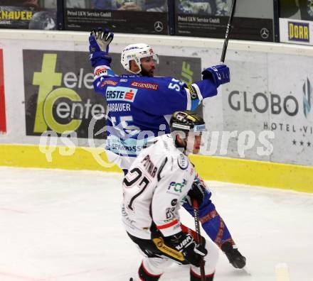 EBEL. Eishockey Bundesliga. EC VSV gegen HC Orli Znojmo. Torjubel Andrew Sarauer (VSV). Villach, am 10.12.2017.
Foto: Kuess 


---
pressefotos, pressefotografie, kuess, qs, qspictures, sport, bild, bilder, bilddatenbank