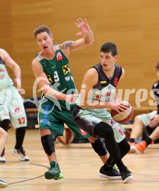 Basketball 2. Bundesliga. Grunddurchgang. 12. Runde. Raiders Villach gegen Dornbirn Lions. Marko Jurica, Alexander  (Villach), Atterbigler (Dornbirn). Villach, am 10.12.2017.
Foto: Kuess
---
pressefotos, pressefotografie, kuess, qs, qspictures, sport, bild, bilder, bilddatenbank