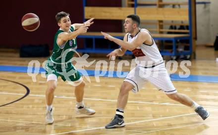 Basketball 2. Bundesliga. Grunddurchgang. 13. Runde. Woerthersee Piraten gegen KOS Celovec. Kushtrim Dvorani, (Piraten), Jan Razdevsek  (KOS). Klagenfurt, am 16.12.2017.
Foto: Kuess
---
pressefotos, pressefotografie, kuess, qs, qspictures, sport, bild, bilder, bilddatenbank