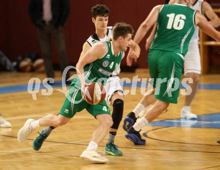 Basketball 2. Bundesliga. Grunddurchgang. 13. Runde. Woerthersee Piraten gegen KOS Celovec. Maximilian Sickl, (Piraten), Ziga Erculj  (KOS). Klagenfurt, am 16.12.2017.
Foto: Kuess
---
pressefotos, pressefotografie, kuess, qs, qspictures, sport, bild, bilder, bilddatenbank