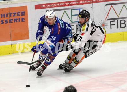 EBEL. Eishockey Bundesliga. EC VSV gegen Dornbirn Bulldogs. Maxa Felix, (VSV), Kevin Macierzynski  (Dornbirn). Villach, am 20.12.2017.
Foto: Kuess 


---
pressefotos, pressefotografie, kuess, qs, qspictures, sport, bild, bilder, bilddatenbank