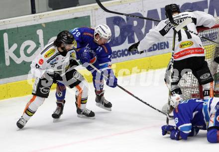 EBEL. Eishockey Bundesliga. EC VSV gegen Dornbirn Bulldogs. Maxa Felix, (VSV), Scott Timmins  (Dornbirn). Villach, am 20.12.2017.
Foto: Kuess 


---
pressefotos, pressefotografie, kuess, qs, qspictures, sport, bild, bilder, bilddatenbank