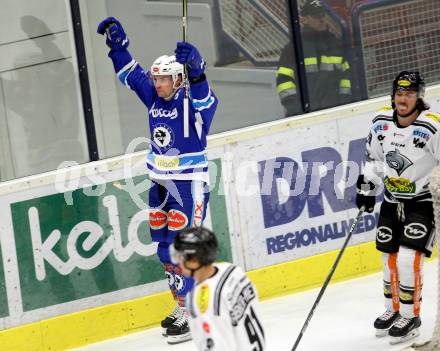 EBEL. Eishockey Bundesliga. EC VSV gegen Dornbirn Bulldogs. Torjubel Jordan Hickmott (VSV). Villach, am 20.12.2017.
Foto: Kuess 


---
pressefotos, pressefotografie, kuess, qs, qspictures, sport, bild, bilder, bilddatenbank