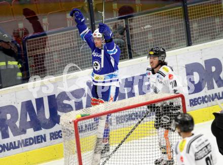 EBEL. Eishockey Bundesliga. EC VSV gegen Dornbirn Bulldogs. Torjubel Jordan Hickmott (VSV). Villach, am 20.12.2017.
Foto: Kuess 


---
pressefotos, pressefotografie, kuess, qs, qspictures, sport, bild, bilder, bilddatenbank