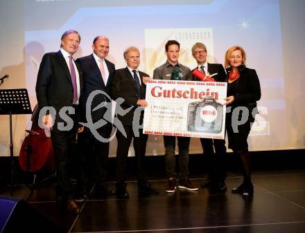 Sportgala. Nacht des Sports. Ehrung Sportler des Jahres. Franz Klammer, Gernot Kurz (Kronen Zeitung), Rookie des Jahres, Adrian Pertl. Velden, 20.12.2017.
Foto: Kuess 
---
pressefotos, pressefotografie, kuess, qs, qspictures, sport, bild, bilder, bilddatenbank