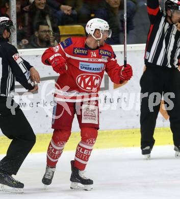 EBEL. Eishockey Bundesliga. KAC gegen  Vienna Capitals. Torjubel Jamie Lundmark (KAC). Klagenfurt, am 22.12.2017.
Foto: Kuess

---
pressefotos, pressefotografie, kuess, qs, qspictures, sport, bild, bilder, bilddatenbank