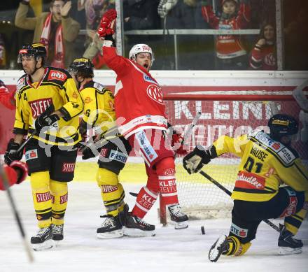 EBEL. Eishockey Bundesliga. KAC gegen  Vienna Capitals. Torjubel Stefan Geier (KAC). Klagenfurt, am 22.12.2017.
Foto: Kuess

---
pressefotos, pressefotografie, kuess, qs, qspictures, sport, bild, bilder, bilddatenbank