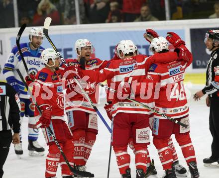 EBEL. Eishockey Bundesliga. KAC gegen VSV. Torjubel (KAC). Klagenfurt, am 28.12.2017.
Foto: Kuess

---
pressefotos, pressefotografie, kuess, qs, qspictures, sport, bild, bilder, bilddatenbank