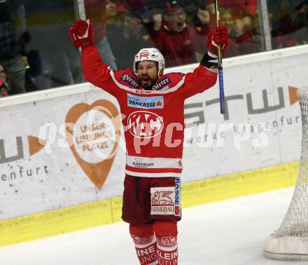 EBEL. Eishockey Bundesliga. KAC gegen VSV. Torjubel Thomas Koch (KAC). Klagenfurt, am 28.12.2017.
Foto: Kuess

---
pressefotos, pressefotografie, kuess, qs, qspictures, sport, bild, bilder, bilddatenbank