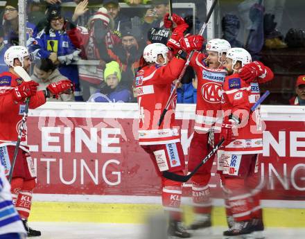 EBEL. Eishockey Bundesliga. KAC gegen VSV. Torjubel (KAC). Klagenfurt, am 28.12.2017.
Foto: Kuess

---
pressefotos, pressefotografie, kuess, qs, qspictures, sport, bild, bilder, bilddatenbank