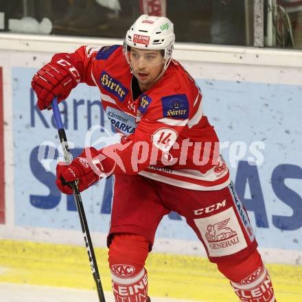 EBEL. Eishockey Bundesliga. KAC gegen KHL Medvescak Zagreb. Stefan Espeland (KAC). Klagenfurt, am 1.1.2018.
Foto: Kuess

---
pressefotos, pressefotografie, kuess, qs, qspictures, sport, bild, bilder, bilddatenbank