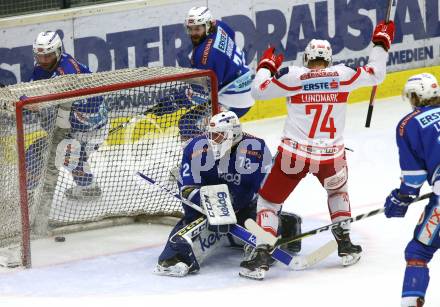 EBEL. Eishockey Bundesliga. EC VSV gegen KAC. Torjubel Jamie Lundmark (KAC). Villach, am 3.1.2018.
Foto: Kuess 


---
pressefotos, pressefotografie, kuess, qs, qspictures, sport, bild, bilder, bilddatenbank