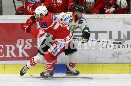 EBEL. Eishockey Bundesliga. KAC gegen 	Moser Medical Graz99ers. Martin Schumnig, (KAC), Markus Pirmann (Graz). Klagenfurt, am 5.1.2018.
Foto: Kuess

---
pressefotos, pressefotografie, kuess, qs, qspictures, sport, bild, bilder, bilddatenbank