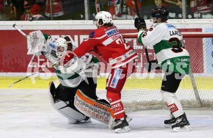 EBEL. Eishockey Bundesliga. KAC gegen 	Moser Medical Graz99ers. Manuel Geier,  (KAC), Hannu Toivonen, Aleksi Laakso (Graz). Klagenfurt, am 5.1.2018.
Foto: Kuess

---
pressefotos, pressefotografie, kuess, qs, qspictures, sport, bild, bilder, bilddatenbank