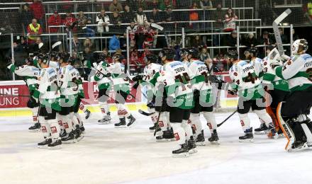 EBEL. Eishockey Bundesliga. KAC gegen 	Moser Medical Graz99ers. Jubel(Graz). Klagenfurt, am 5.1.2018.
Foto: Kuess

---
pressefotos, pressefotografie, kuess, qs, qspictures, sport, bild, bilder, bilddatenbank