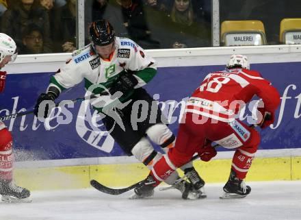 EBEL. Eishockey Bundesliga. KAC gegen 	Moser Medical Graz99ers. Jullian Talbot,  (KAC), Peter Robin Weihager (Graz). Klagenfurt, am 5.1.2018.
Foto: Kuess

---
pressefotos, pressefotografie, kuess, qs, qspictures, sport, bild, bilder, bilddatenbank