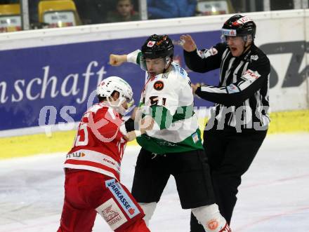 EBEL. Eishockey Bundesliga. KAC gegen 	Moser Medical Graz99ers. Mitja Robar, (KAC), Daniel Woger (Graz). Klagenfurt, am 5.1.2018.
Foto: Kuess

---
pressefotos, pressefotografie, kuess, qs, qspictures, sport, bild, bilder, bilddatenbank