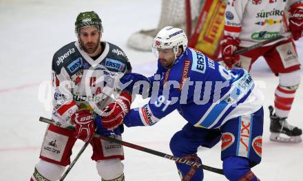 EBEL. Eishockey Bundesliga. EC VSV gegen HCB Suedtirol Alperia. Miha Verlic,  (VSV), Travis Oleksuk (Bozen). Villach, am 7.1.2018.
Foto: Kuess 


---
pressefotos, pressefotografie, kuess, qs, qspictures, sport, bild, bilder, bilddatenbank