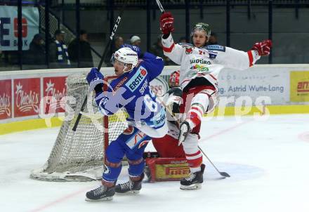 EBEL. Eishockey Bundesliga. EC VSV gegen HCB Suedtirol Alperia. Istvan Sofron,  (VSV), Daniel Glira (Bozen). Villach, am 7.1.2018.
Foto: Kuess 


---
pressefotos, pressefotografie, kuess, qs, qspictures, sport, bild, bilder, bilddatenbank