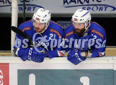 EBEL. Eishockey Bundesliga. EC VSV gegen HCB Suedtirol Alperia. Benjamin Petrik, Nikolas Petrik (VSV). Villach, am 7.1.2018.
Foto: Kuess 


---
pressefotos, pressefotografie, kuess, qs, qspictures, sport, bild, bilder, bilddatenbank