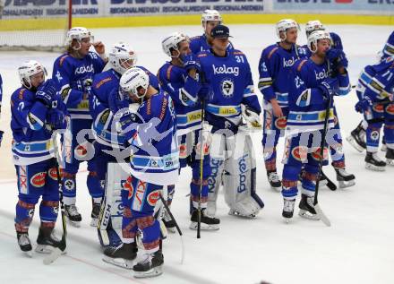 EBEL. Eishockey Bundesliga. EC VSV gegen HCB Suedtirol Alperia. Samuel Labrecque, Valentin Leiler, Lukas Herzog, Robert Flick, David Kickert, Patrick Platzer, Markus Schlacher, Jordan Hickmott, Nikolas Petrik (VSV). Villach, am 7.1.2018.
Foto: Kuess 


---
pressefotos, pressefotografie, kuess, qs, qspictures, sport, bild, bilder, bilddatenbank