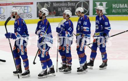 EBEL. Eishockey Bundesliga. EC VSV gegen HCB Suedtirol Alperia. Andrew Sarauer, Kyle Beach, Christof Kromp, Miha Stebih, Istvan Sofron (VSV). Villach, am 7.1.2018.
Foto: Kuess 


---
pressefotos, pressefotografie, kuess, qs, qspictures, sport, bild, bilder, bilddatenbank