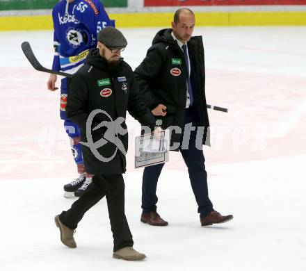 EBEL. Eishockey Bundesliga. EC VSV gegen HCB Suedtirol Alperia. Trainer Markus Peintner, Co-Trainer Hans Winkler,  (VSV). Villach, am 7.1.2018.
Foto: Kuess 


---
pressefotos, pressefotografie, kuess, qs, qspictures, sport, bild, bilder, bilddatenbank