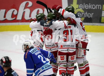 EBEL. Eishockey Bundesliga. EC VSV gegen HCB Suedtirol Alperia. Torjubel Bozen. Villach, am 7.1.2018.
Foto: Kuess 


---
pressefotos, pressefotografie, kuess, qs, qspictures, sport, bild, bilder, bilddatenbank