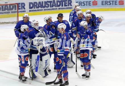 EBEL. Eishockey Bundesliga. EC VSV gegen HCB Suedtirol Alperia. Samuel Labrecque, Valentin Leiler, Lukas Herzog, Robert Flick, David Kickert, Patrick Platzer, Markus Schlacher, Jordan Hickmott, Nikolas Petrik (VSV). Villach, am 7.1.2018.
Foto: Kuess 


---
pressefotos, pressefotografie, kuess, qs, qspictures, sport, bild, bilder, bilddatenbank