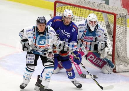 EBEL. Eishockey Bundesliga. EC VSV gegen EHC Liwest Black Wings Linz. Valentin Leiler, (VSV), Robert Lukas, Paul Mocher  (Linz). Villach, am 19.1.2018.
Foto: Kuess 


---
pressefotos, pressefotografie, kuess, qs, qspictures, sport, bild, bilder, bilddatenbank