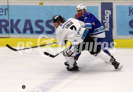 EBEL. Eishockey Bundesliga. EC VSV gegen EHC Liwest Black Wings Linz. Nikolas Petrik,   (VSV), Brian Lebler (Linz). Villach, am 19.1.2018.
Foto: Kuess 


---
pressefotos, pressefotografie, kuess, qs, qspictures, sport, bild, bilder, bilddatenbank