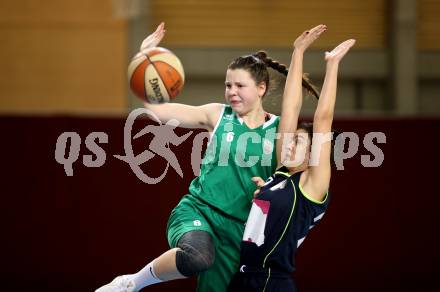 Basketball 2. Bundesliga Frauen. KOS Flames Celovec gegen BK Mattersburg Rocks. Alina Seher (KOS), Csenge Farkas (Mattersburg). Klagenfurt, am 20.1.2018.
Foto: Kuess
---
pressefotos, pressefotografie, kuess, qs, qspictures, sport, bild, bilder, bilddatenbank