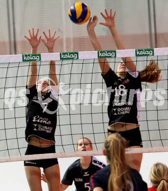 Volleyball 2. Bundesliga Frauen. VBK Woerthersee Loewen Klagenfurt gegen Volleys Brueckl.  Valentina Probst, Manuela Rabitsch  (Brueckl). Klagenfurt, am 20.1.2018. 
Foto: Kuess
---
pressefotos, pressefotografie, kuess, qs, qspictures, sport, bild, bilder, bilddatenbank