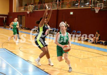 Basketball 2. Bundesliga Frauen. KOS Flames Celovec gegen BK Mattersburg Rocks. Lena Weissenbrunner (KOS), Yara Schaefer-Tsahe (Mattersburg). Klagenfurt, am 20.1.2018.
Foto: Kuess
---
pressefotos, pressefotografie, kuess, qs, qspictures, sport, bild, bilder, bilddatenbank