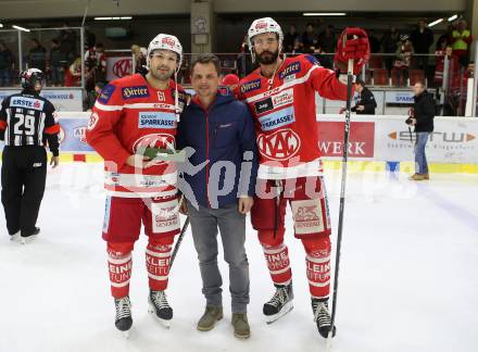 EBEL. Eishockey Bundesliga. KAC gegen 	EHC Liwest Black Wings Linz. Spieler des Abends, Andrew Jacob Kozek, David Joseph Fischer (KAC). Klagenfurt, am 21.1.2018.
Foto: Kuess

---
pressefotos, pressefotografie, kuess, qs, qspictures, sport, bild, bilder, bilddatenbank