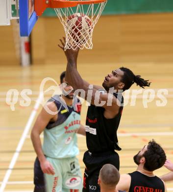 Basketball 2. Bundesliga. Grunddurchgang. 16. Runde. Villach Raiders gegen Mattersburg Rocks. Royce Amir Woolridge (Mattersburg Rocks). Villach, am 20.1.2018.
Foto: Kuess

---
pressefotos, pressefotografie, kuess, qs, qspictures, sport, bild, bilder, bilddatenbank