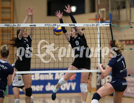 Volleyball Bundesliga. Frauen. SG Kelag Klagenfurt gegen SG VB NOE Sokol/Post. Tatjana Rajic (Klagenfurt), Anna Beckova, Irena Mishonova (Post). Klagenfurt, am 24.1.2018.
Foto: Kuess
---
pressefotos, pressefotografie, kuess, qs, qspictures, sport, bild, bilder, bilddatenbank