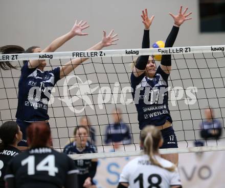 Volleyball Bundesliga. Frauen. SG Kelag Klagenfurt gegen SG VB NOE Sokol/Post. Nikolina Bajic, Sophie Wallner (Klagenfurt). Klagenfurt, am 24.1.2018.
Foto: Kuess
---
pressefotos, pressefotografie, kuess, qs, qspictures, sport, bild, bilder, bilddatenbank